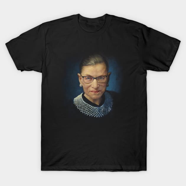 Ruth Bader Ginsburg - Oil Painting T-Shirt by JennyPool